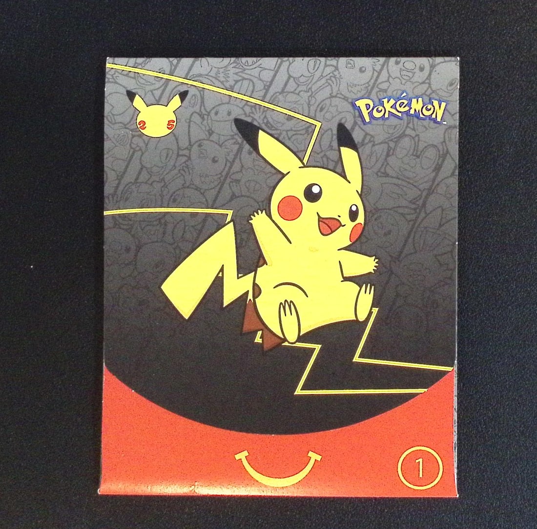 Pokemon McDonald's 25th Anniversary Pack 4 Cards: Pokemon Trading Card Game Cards, Charizard, Pikachu, Mewtwo, Reverse Holo, Holo Rare, Secret Rare Cards, Full Art Cards, Eevee, Ultra Rare Card, Illustration Rare, Special Illustration Rare SIR