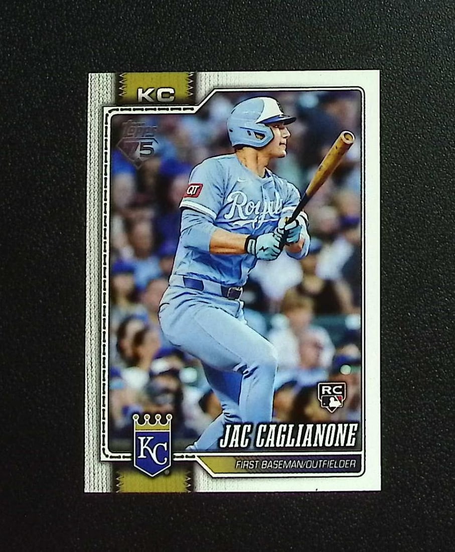Jac Caglianone Rookie Card 2026 Topps #138 Kansas City Royals: Topps, Bowman, & Fanatics Baseball MLB Trading & Sports Cards, Sports Cards for Sale Near Me, World Series & Hall of Fame Players Memorabilia, Refractors, X-Fractors, Numbered, SP, SSP, Valuable Aucti