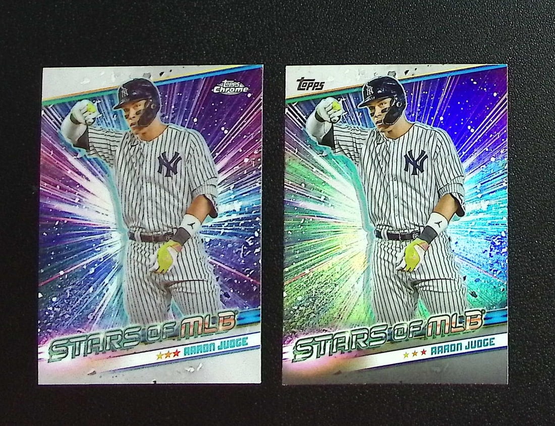 Lot of 2 Aaron Judge 2024 Topps Stars of MLB Inserts. 1 Chrome & 1 Paper. See Pictures: Topps, Bowman, & Fanatics Baseball MLB Trading & Sports Cards, Sports Cards for Sale Near Me, World Series & Hall of Fame Players Memorabilia, Refractors, X-Fractors, Numbered, SP, SSP, Valuable Aucti