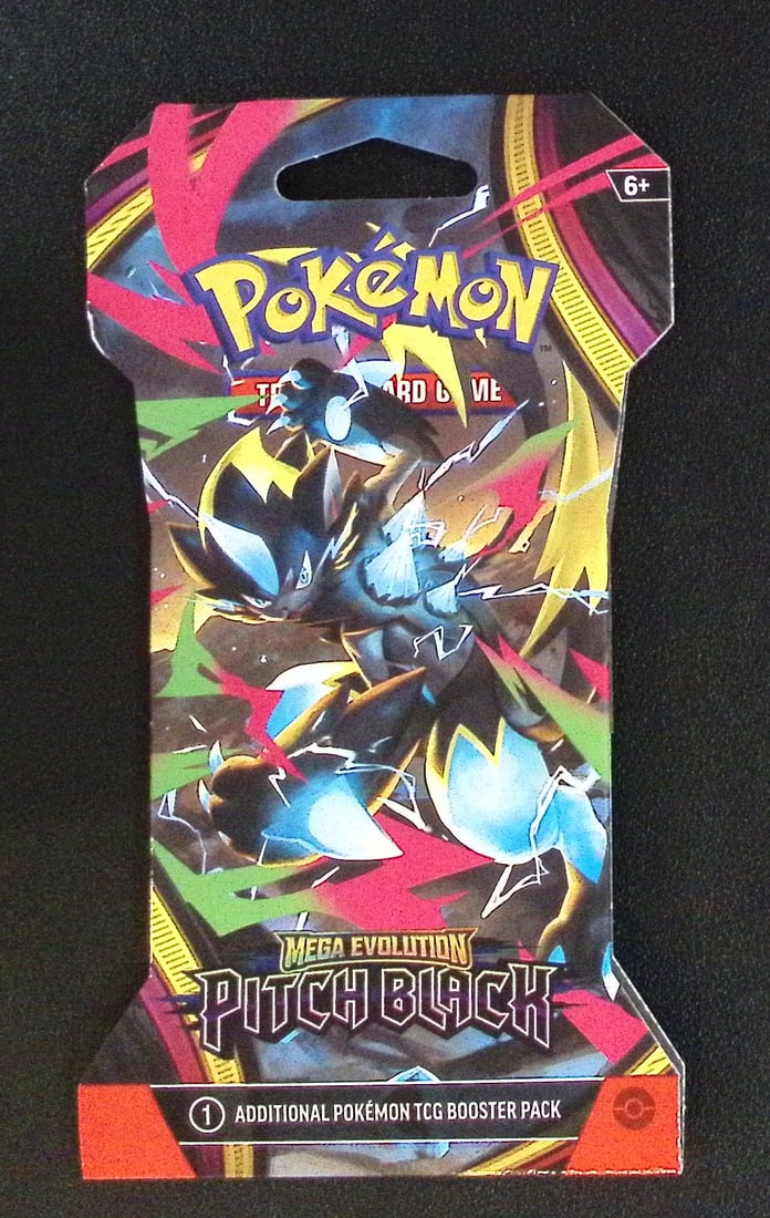 Pokemon Mega Evolution Pitch Black 10 Card Sleeved Booster Pack: Pokemon Trading Card Game Cards, Charizard, Pikachu, Mewtwo, Reverse Holo, Holo Rare, Secret Rare Cards, Full Art Cards, Eevee, Ultra Rare Card, Illustration Rare, Special Illustration Rare SIR