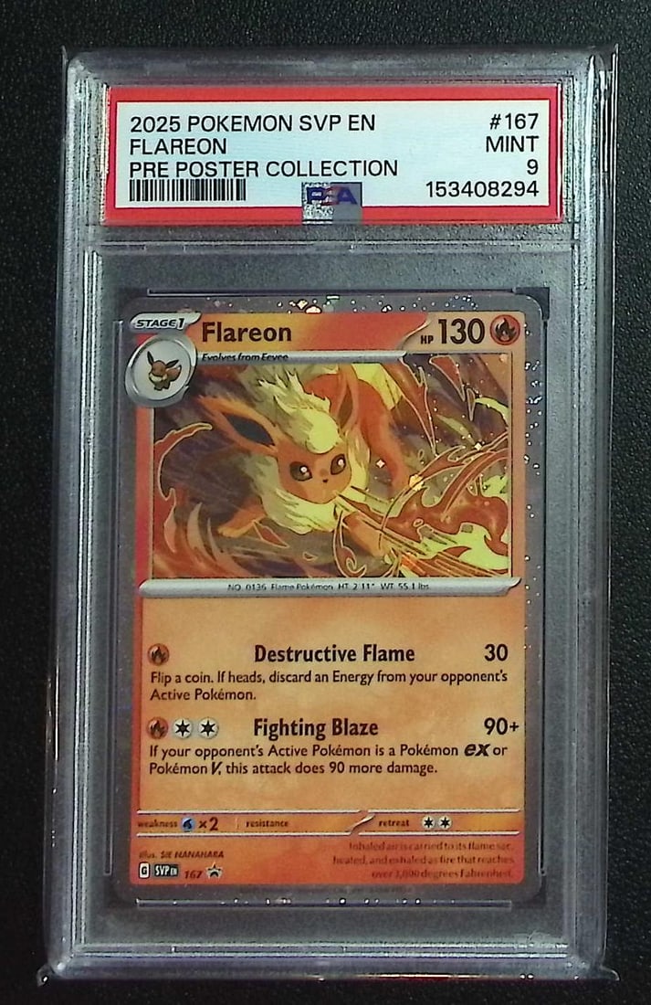 Pokemon Prismatic Evolutions Poster Collection Promo Flareon #167 PSA 9 (1 of 2)