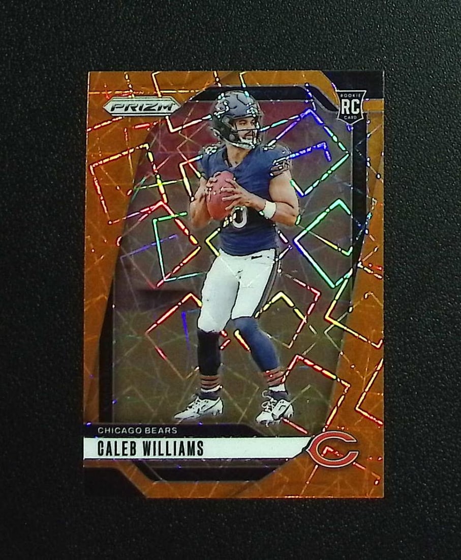 Caleb Williams Rookie Card Orange Lazer 2024 Panini Prizm #301 Chicago Bears: Panini, Donruss Optic, & Donruss Select, Prizm, Mosaic, Contenders, Zenith, Phoenix, Illusions, Absolute, Rookie NFL Sports Trading Cards, SP, SSP, Cards, Football Cards for Sale Near Me, Superbowl & 