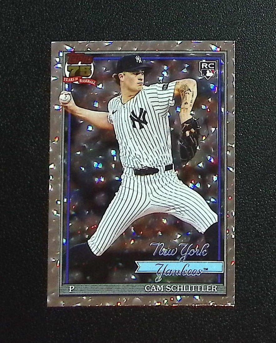 Cam Schlittler Rookie Card Crackle Foil 2026 Topps #T91-86 New York Yankees: Topps, Bowman, & Fanatics Baseball MLB Trading & Sports Cards, Sports Cards for Sale Near Me, World Series & Hall of Fame Players Memorabilia, Refractors, X-Fractors, Numbered, SP, SSP, Valuable Aucti