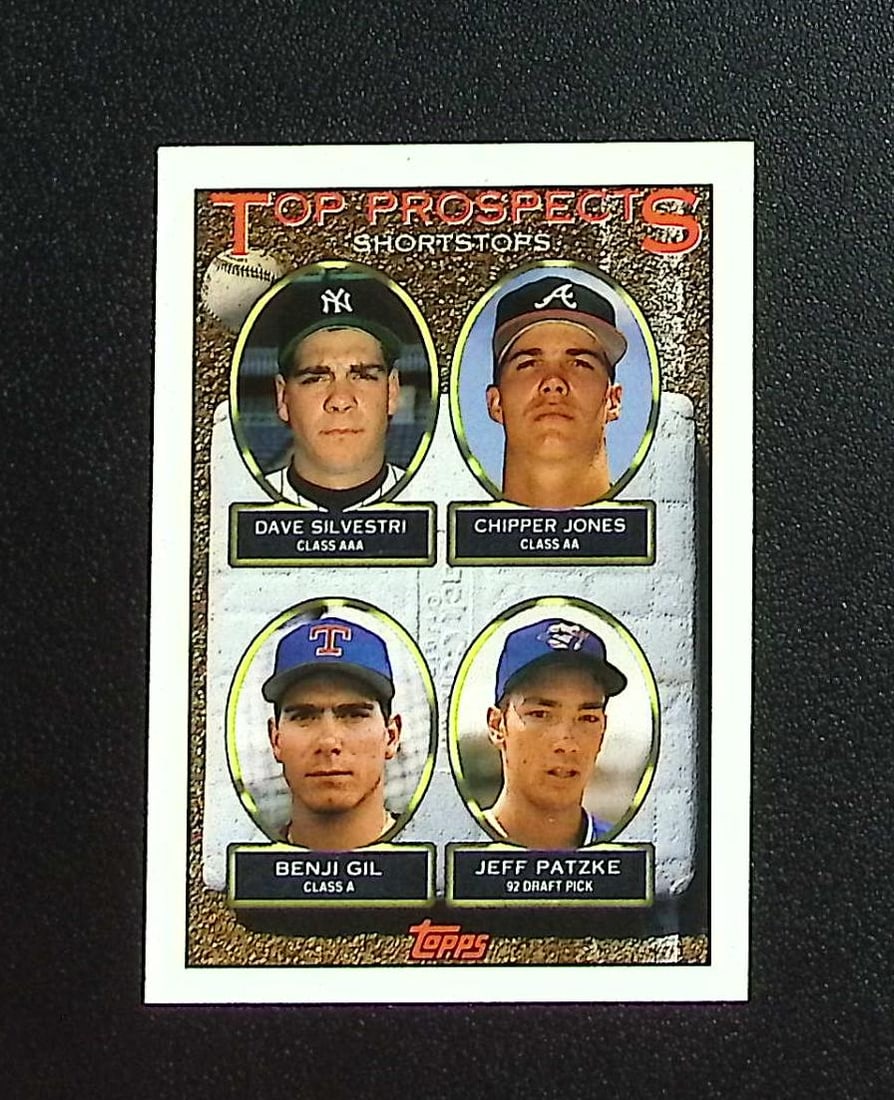 Top Prospects Shortstops Chipper Jones 1993 Topps #529: Topps, Bowman, & Fanatics Baseball MLB Trading & Sports Cards, Sports Cards for Sale Near Me, World Series & Hall of Fame Players Memorabilia, Refractors, X-Fractors, Numbered, SP, SSP, Valuable Aucti