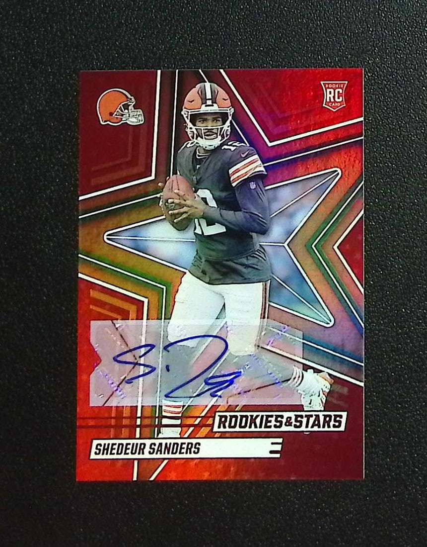 Shedeur Sanders Rookie Auto Red 2025 Rookies & Stars #177 Cleveland Browns (1 of 2)