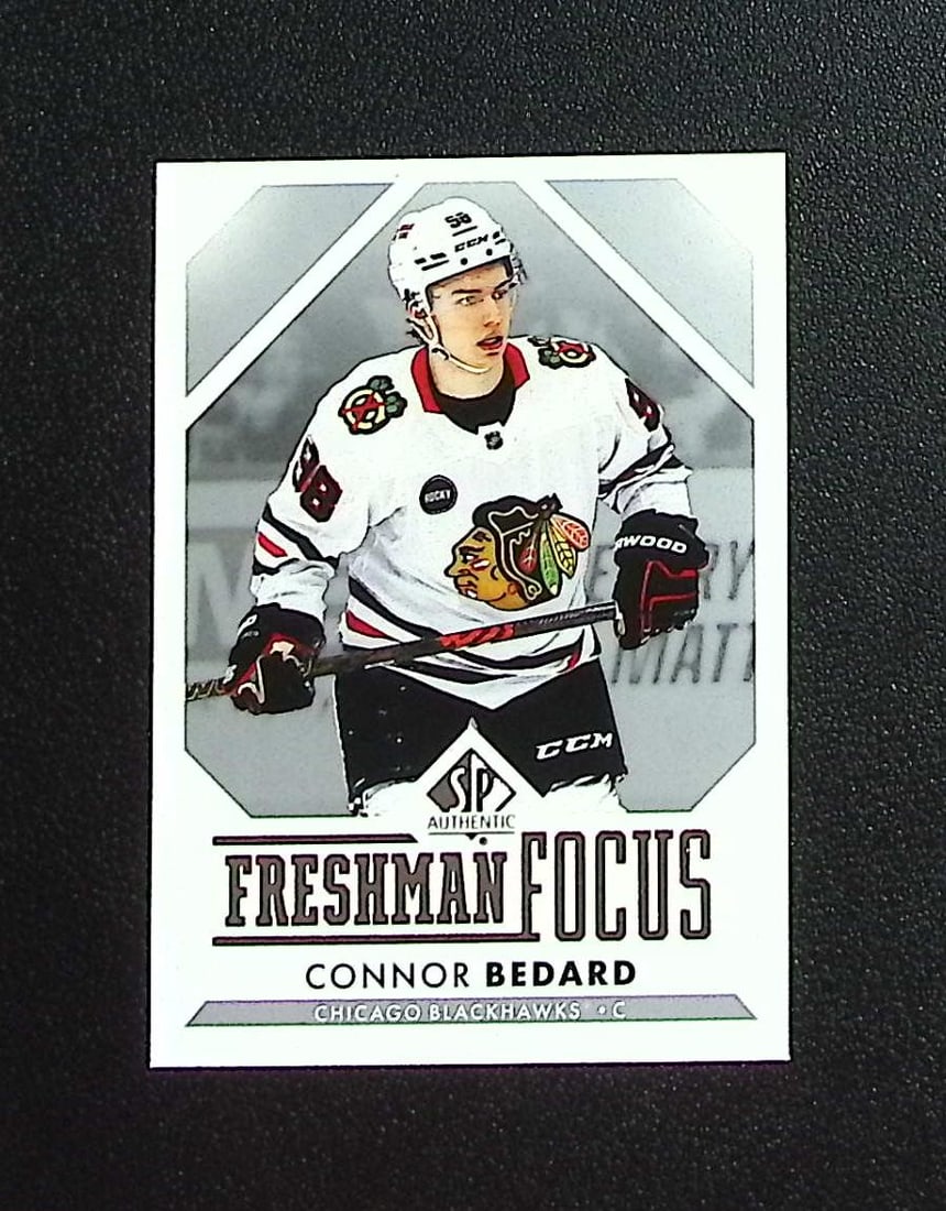Connor Bedard Rookie Card Freshman Focus 2023-24 SP Authentic #FF-1 Blackhawks: Upper Deck NHL Hockey Trading & Sports Cards, Sports Cards for Sale Near Me, Stanley Cup & Hall of Fame Players, Valuable Auction Memorabilia Lots for Sale On Line