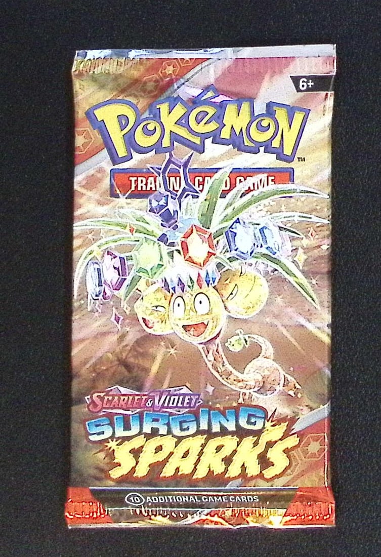 Pokemon Scarlet & Violet Surging Sparks 10 Card Booster Pack: Pokemon Trading Card Game Cards, Charizard, Pikachu, Mewtwo, Reverse Holo, Holo Rare, Secret Rare Cards, Full Art Cards, Eevee, Ultra Rare Card, Illustration Rare, Special Illustration Rare SIR