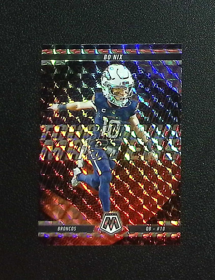 Bo Nix Touchdown Masters Silver Mosaic Prizm 2025 Mosaic #1 Denver Broncos: Panini, Donruss Optic, & Donruss Select, Prizm, Mosaic, Contenders, Zenith, Phoenix, Illusions, Absolute, Rookie NFL Sports Trading Cards, SP, SSP, Cards, Football Cards for Sale Near Me, Superbowl & 