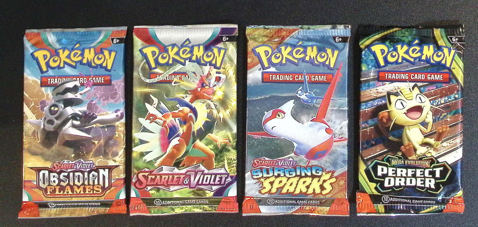 Lot of 4 Pokemon Booster Packs. All Different Sets, See Pictures!!: Pokemon Trading Card Game Cards, Charizard, Pikachu, Mewtwo, Reverse Holo, Holo Rare, Secret Rare Cards, Full Art Cards, Eevee, Ultra Rare Card, Illustration Rare, Special Illustration Rare SIR