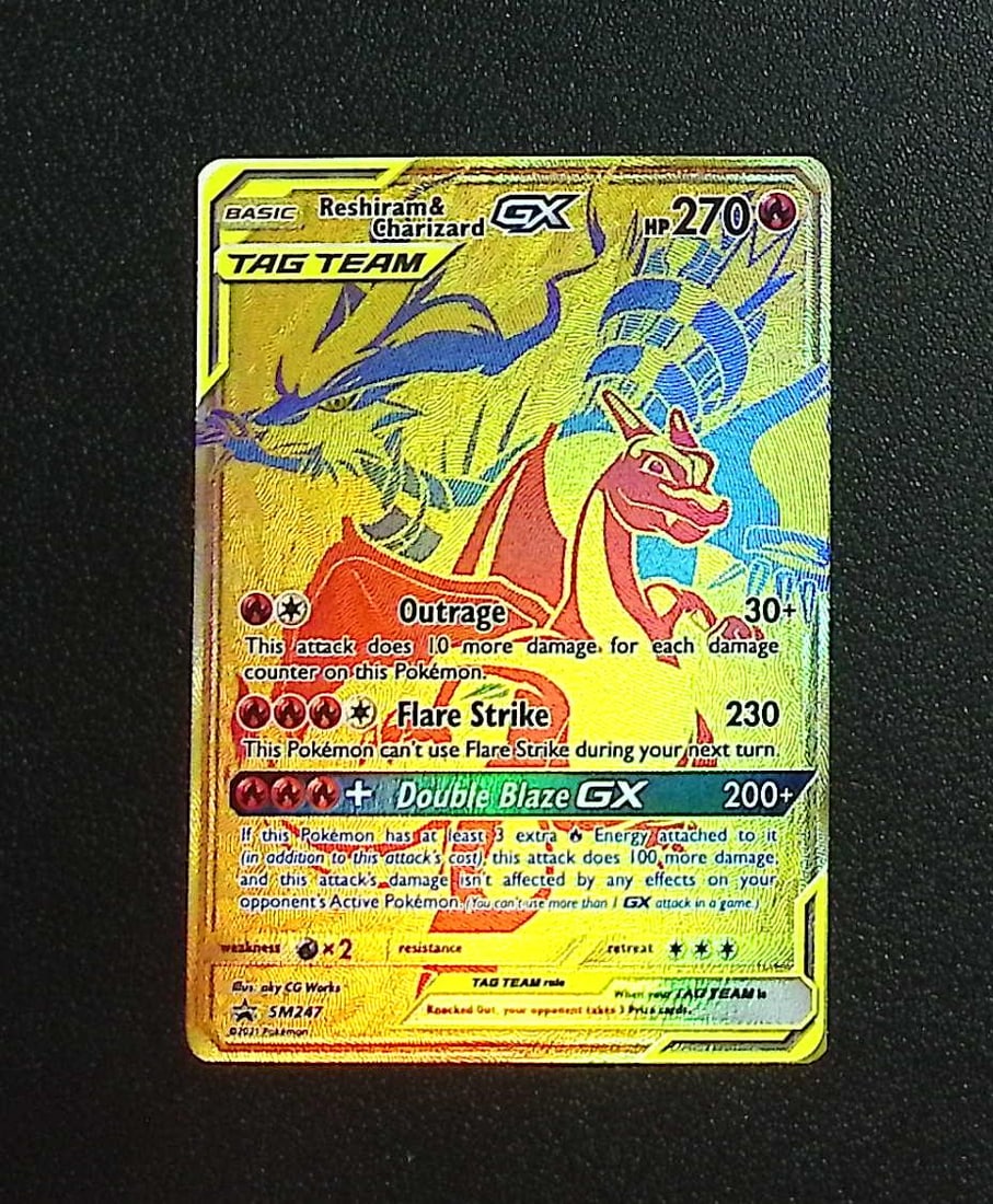 Pokemon Sun & Moon Promo Reshiram & Charizard Gx #SM247: Pokemon Trading Card Game Cards, Charizard, Pikachu, Mewtwo, Reverse Holo, Holo Rare, Secret Rare Cards, Full Art Cards, Eevee, Ultra Rare Card, Illustration Rare, Special Illustration Rare SIR