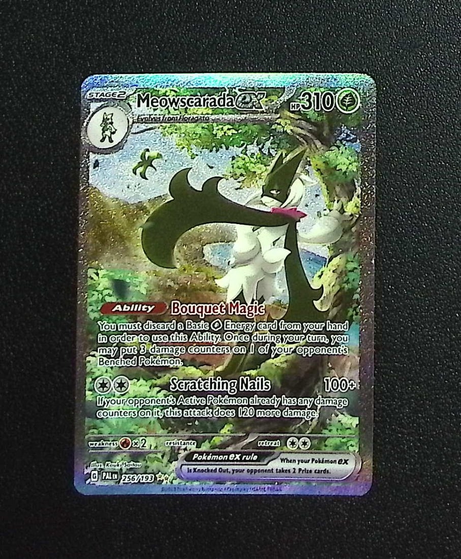Pokemon Paldea Evolved Meowscarada Ex Special Illustration Rare #256: Pokemon Trading Card Game Cards, Charizard, Pikachu, Mewtwo, Reverse Holo, Holo Rare, Secret Rare Cards, Full Art Cards, Eevee, Ultra Rare Card, Illustration Rare, Special Illustration Rare SIR