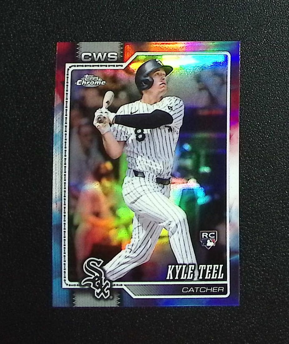 Kyle Teel Rookie Card Red White Blue Refractor 2026 Topps Chrome #63 White Sox: Topps, Bowman, & Fanatics Baseball MLB Trading & Sports Cards, Sports Cards for Sale Near Me, World Series & Hall of Fame Players Memorabilia, Refractors, X-Fractors, Numbered, SP, SSP, Valuable Aucti
