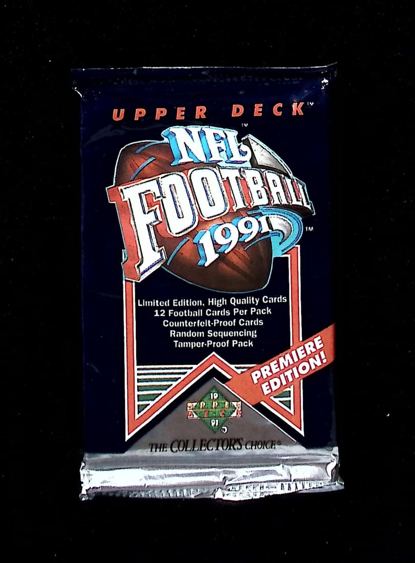 1991 Upper Deck Premier Edition Football Cards Retail Box Wax Pack, Sports Cards (1 of 1)