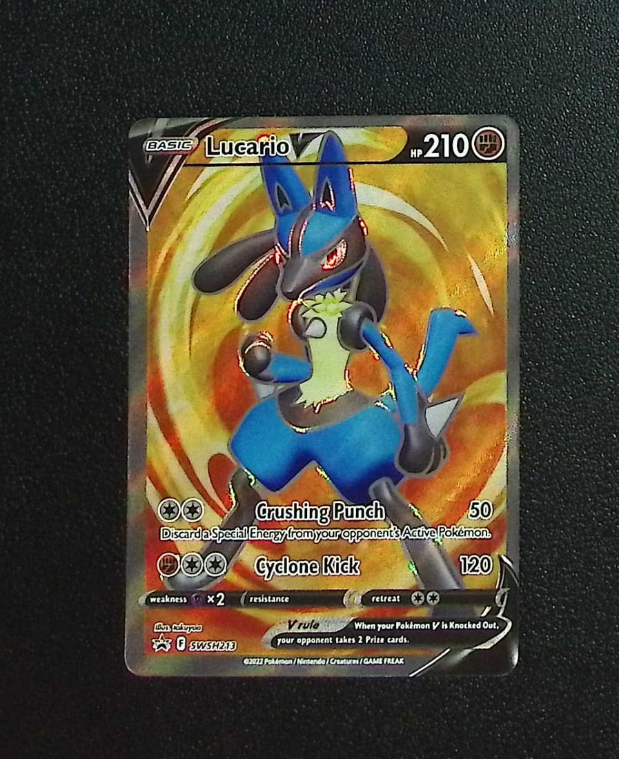 Pokemon Sword & Shield Promo Lucario V #SWSH213: Pokemon Trading Card Game Cards, Charizard, Pikachu, Mewtwo, Reverse Holo, Holo Rare, Secret Rare Cards, Full Art Cards, Eevee, Ultra Rare Card, Illustration Rare, Special Illustration Rare SIR