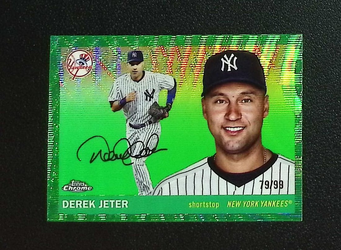 Derek Jeter Green Wave Refractor /99 2025 Topps Chrome Platinum #458 Yankees: Topps, Bowman, & Fanatics Baseball MLB Trading & Sports Cards, Sports Cards for Sale Near Me, World Series & Hall of Fame Players Memorabilia, Refractors, X-Fractors, Numbered, SP, SSP, Valuable Aucti