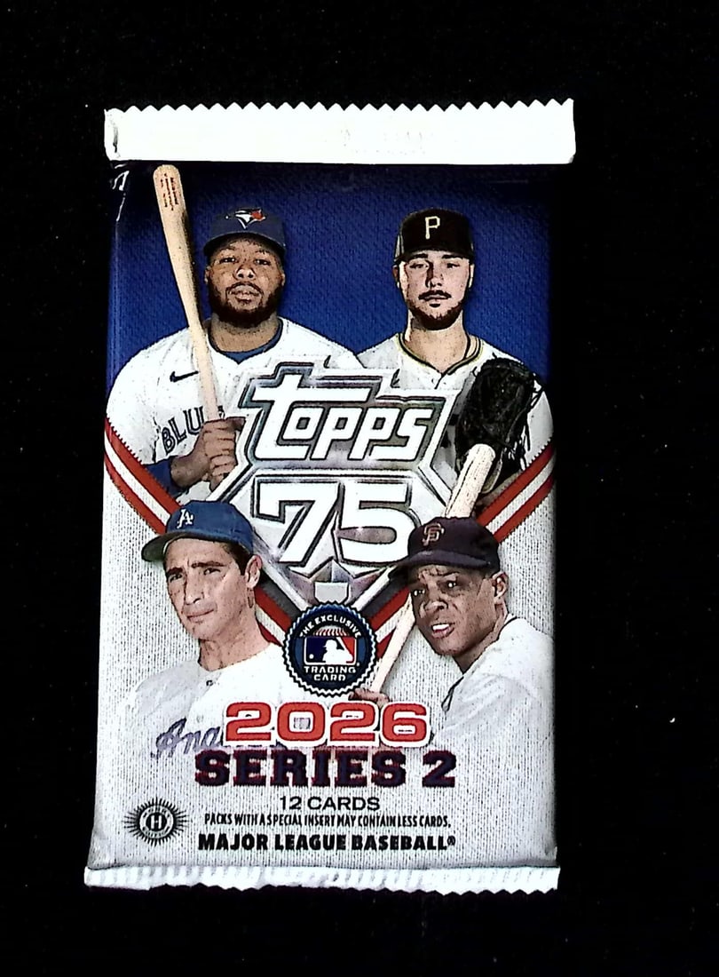 2026 Topps Series 2 HOBBY BOX PACK Baseball 75th Anniversary: Factory Sealed Topps Baseball MLB Trading & Sports Cards, Rookie Cards in this set are Jack Caglianone, Speckled, SP, SSP, Variations, Autographs, Chrome, Refractors, 1976 Topps, Sports Cards for Sale