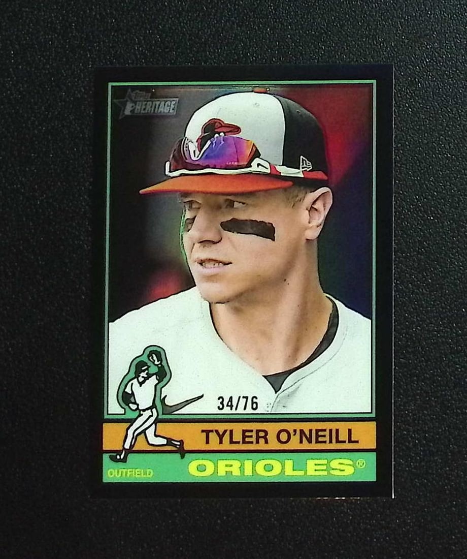 Tyler O'Neill Black Refractor /76 2025 Topps Heritage #246 Baltimore Orioles