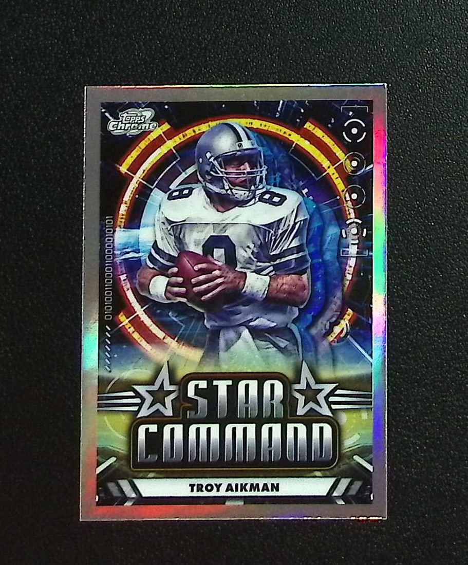 Troy Aikman Star Command 2024 Topps Chrome Cosmic #SC-6 Dallas Cowboys