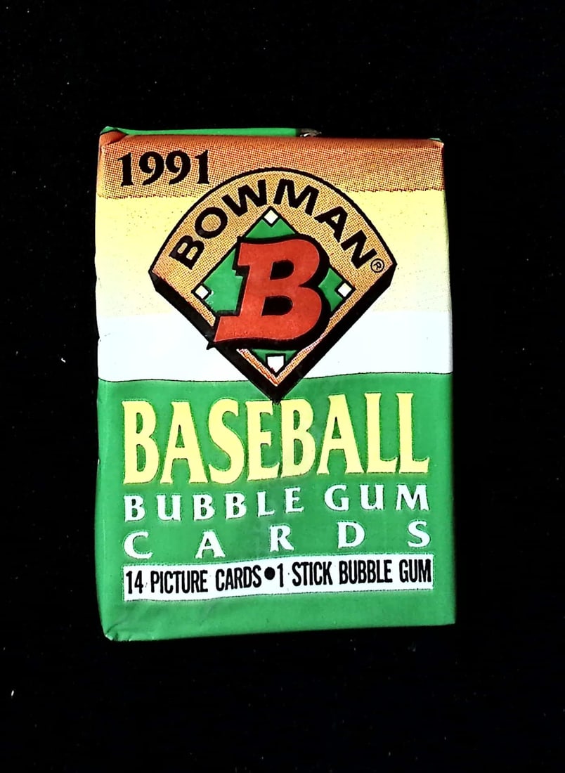 1991 Bowman Vintage Baseball Cards Retail Box Wax Pack Sports Cards MLB Trading Cards: Bowman Vintage Valuable Rookie Baseball MLB Trading & Sports Cards, Rookie Cards in this set are Jeff Bagwell, Ivan Rodriguez, Kenny Lofton, Chipper Jones, Mike Mussina, Jim Thome, old Sports Cards fo