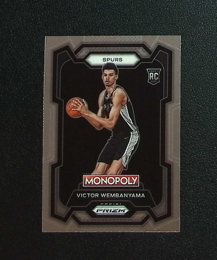 Victor Wembanyama Rookie Card 2023-24 Prizm Monopoly #81 San Antonio Spurs: Panini, Donruss Optic, Donruss Select, Prizm, Mosaic, Contenders, Revolution, Phoenix, NBA Hoops, Rookie NFL Sports Trading Cards, Silver, SP, SSP, Wave Prizms, Numbered Cards, Basketball sports Cards