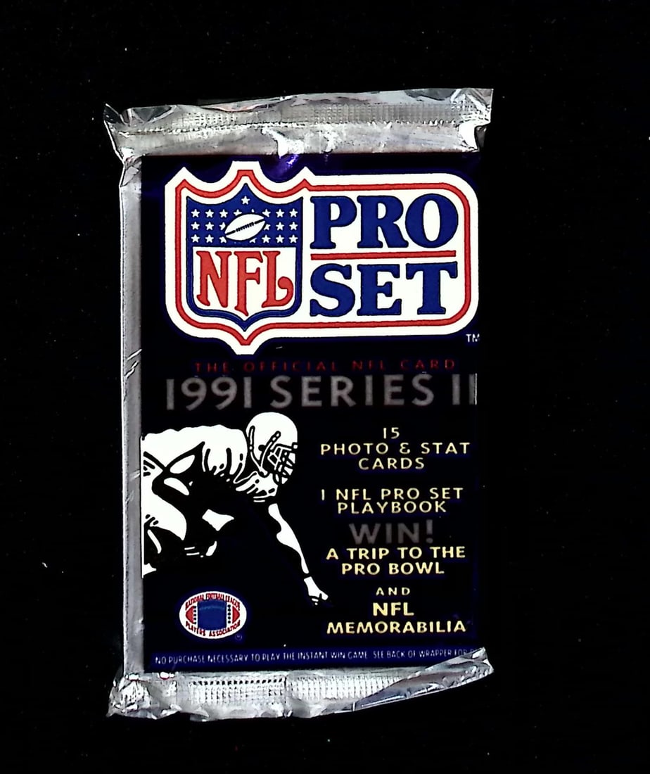 1991 Pro-Set Series 2 Vintage Football Card Factory Sealed Retail Box, Wax Pack: Pro-Set Vintage Football NFL Trading & Sports Cards, Brett Favre Rookie Card, Old Sports Cards for Sale on Line, Super Bowl and Hall of Fame Players, Valuable Auction Lots for Sale On Line, Rookie Car