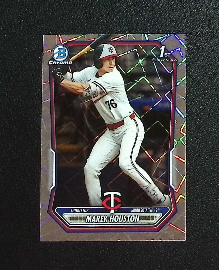 Marek Houston 1st Bowman Laser Refractor 2026 Bowman Chrome #BCP-16 Twins: Topps, Bowman, & Fanatics Baseball MLB Trading & Sports Cards, Sports Cards for Sale Near Me, World Series & Hall of Fame Players Memorabilia, Refractors, X-Fractors, Numbered, SP, SSP, Valuable Aucti