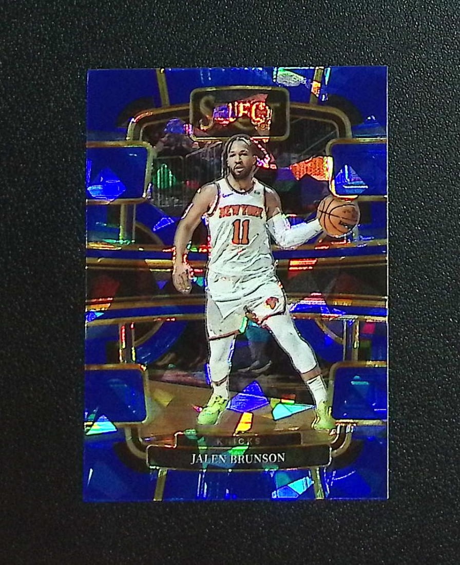 Jalen Brunson Blue Cracked Ice 2023-24 Select #7 New York Knicks