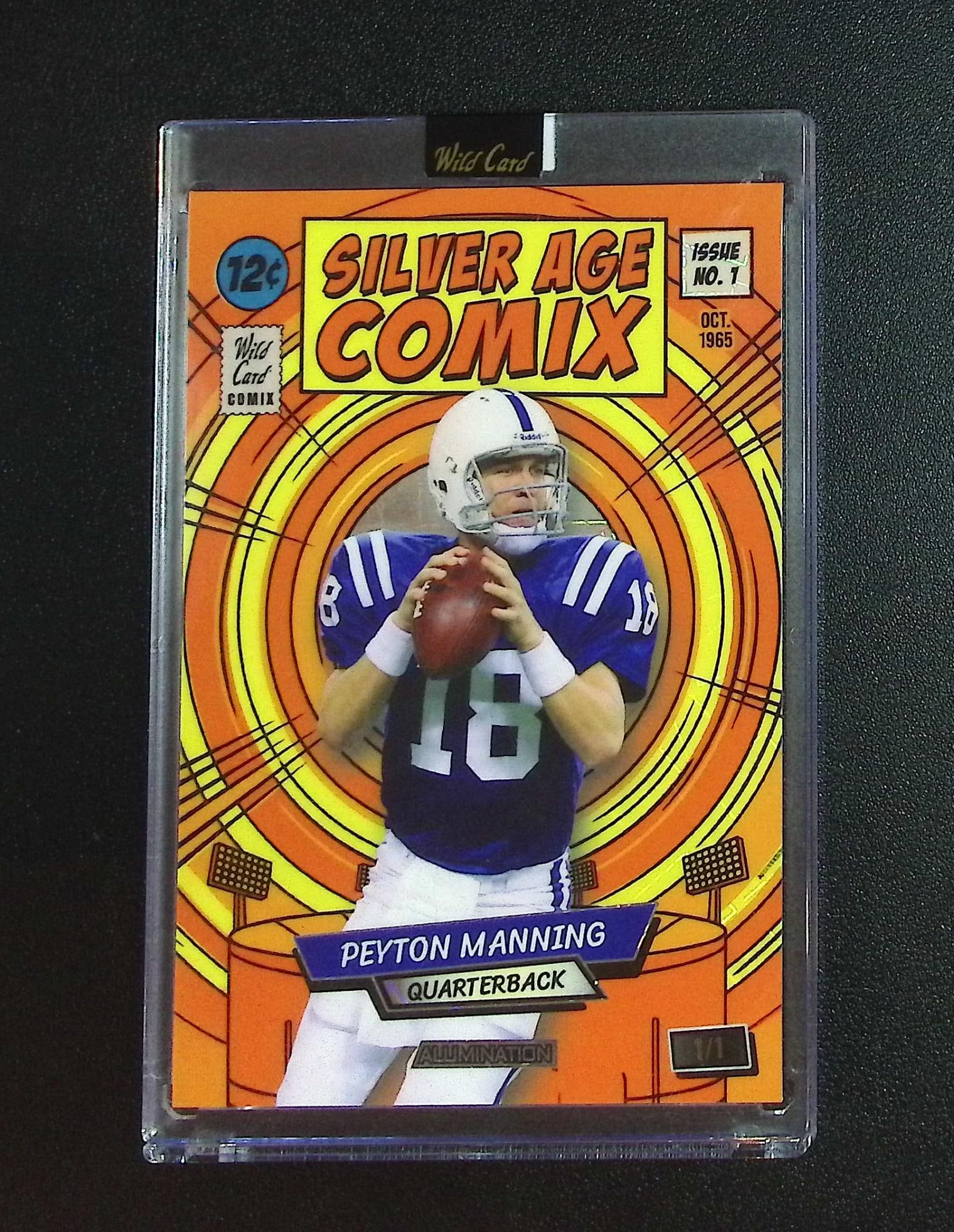 Peyton Manning Silver Age Comix Mammoth 1/1 2026 Wild Card Comix #JSACOR2-PM: Wild Card Football NFL Trading Cards, Sports Cards for Sale Near Me, Hall of Fame & Super Bowl Player Cards, Auction Memorabilia Lots for Sale on Line