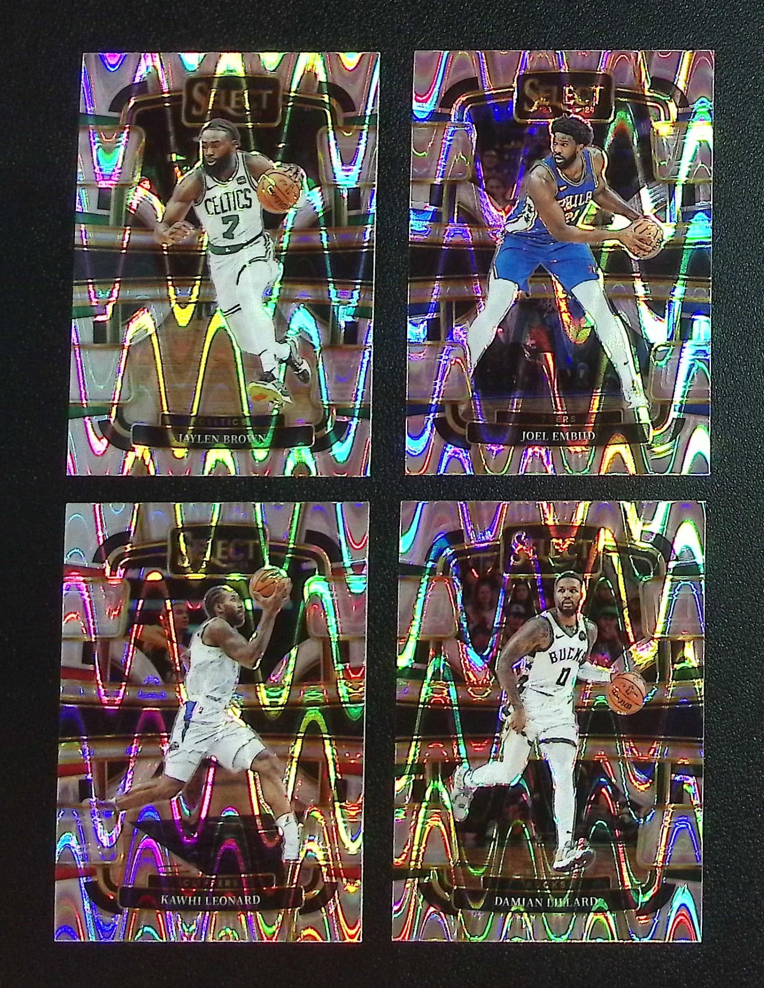 Lot of 4 2023-24 Select NBA Tectonic Prizms. Brown, Embiid, Leonard, Lillard: Panini, Donruss Optic, Donruss Select, Prizm, Mosaic, Contenders, Revolution, Phoenix, NBA Hoops, Rookie NFL Sports Trading Cards, Silver, SP, SSP, Wave Prizms, Numbered Cards, Basketball sports Cards