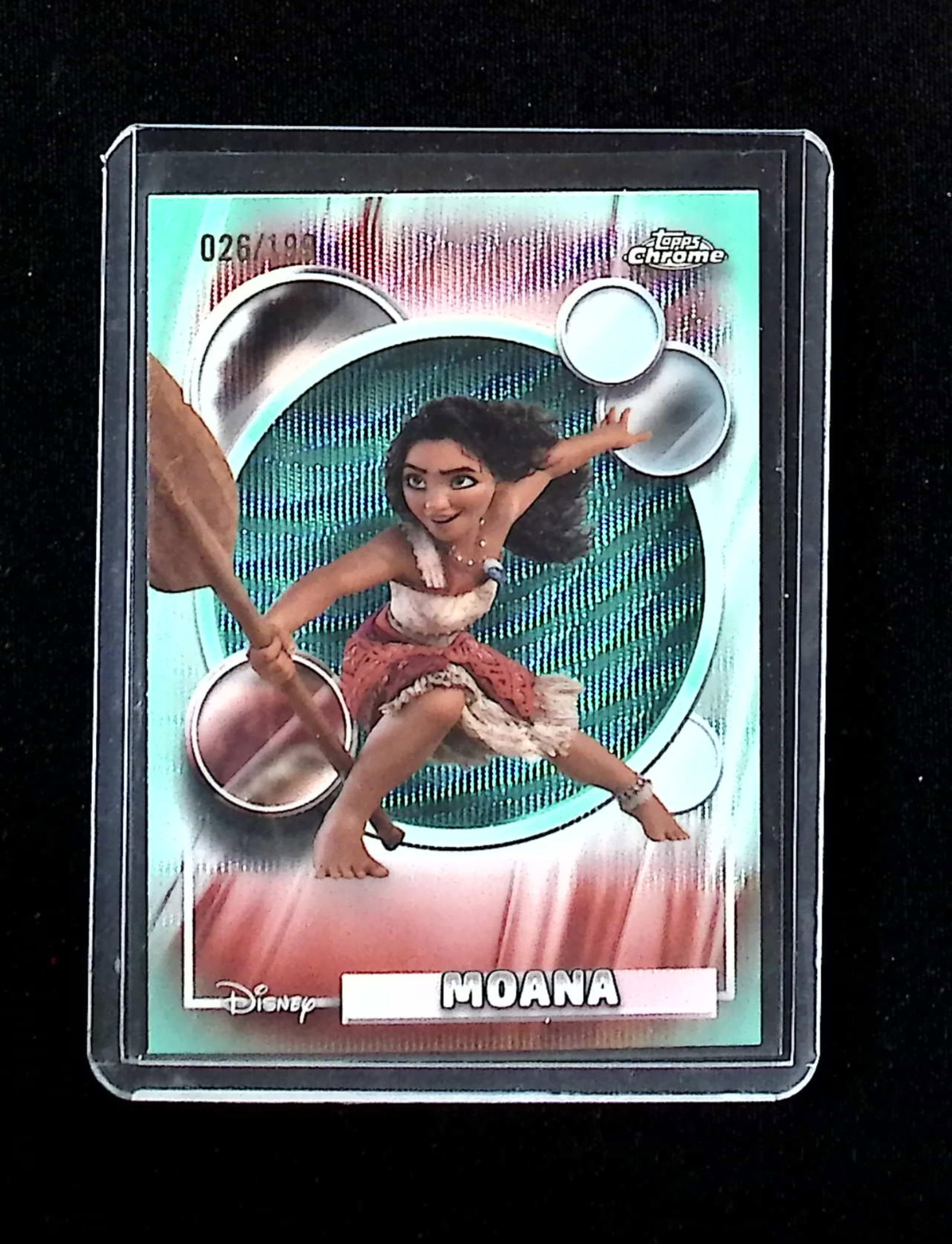 Moana /199 Aqua Wave Refractor 2026 Topps Chrome #10: Disney Memorabilia, TV & Movies, Entertainment for Kids, Animation, Cars, Snow White, Cinderella, Disney World, Disney Land, Walt Disney, Mickey Mouse, Minnie Mouse, Mousketeer.