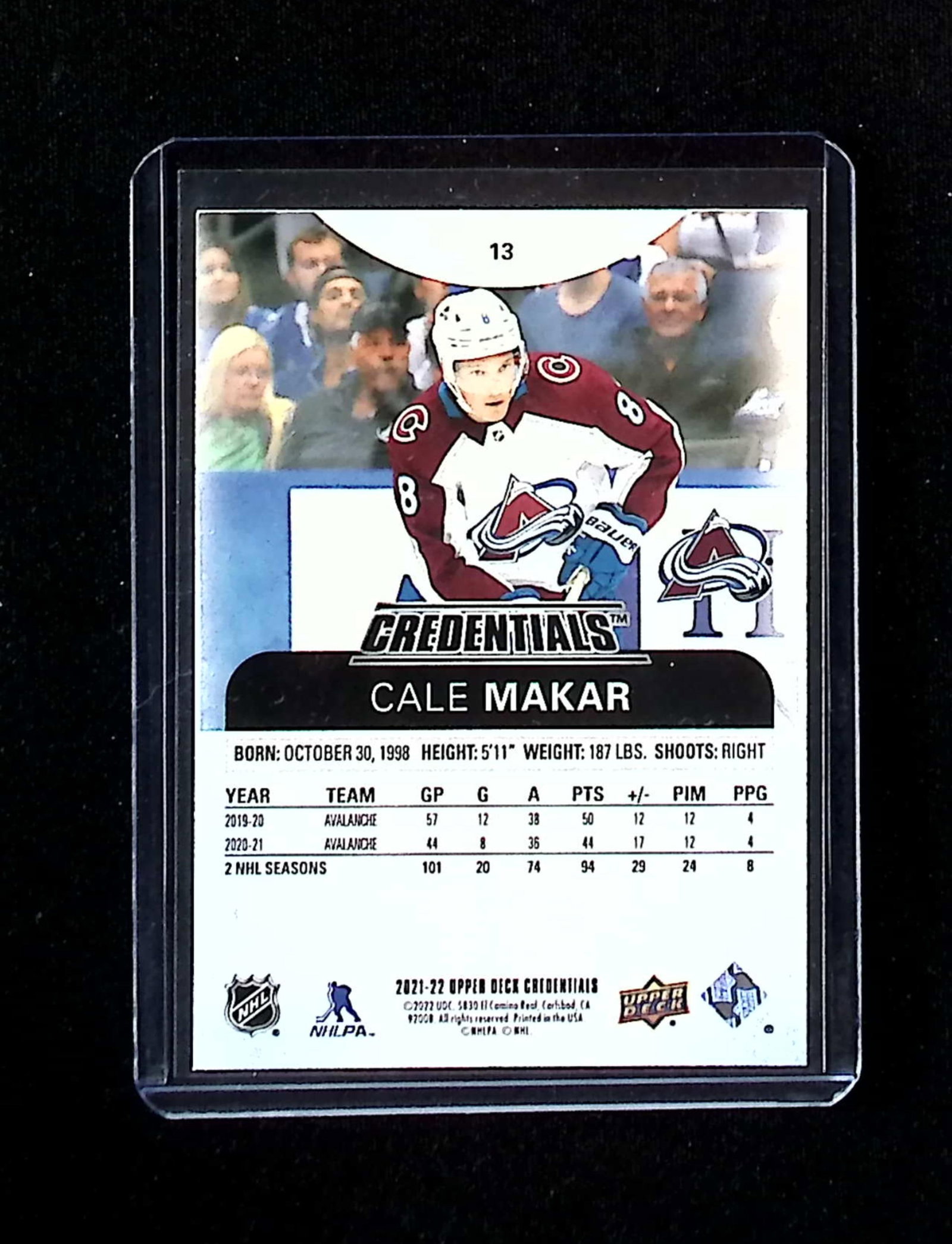 Cale Makar Credentials 2022 Upper Deck #13 - 2
