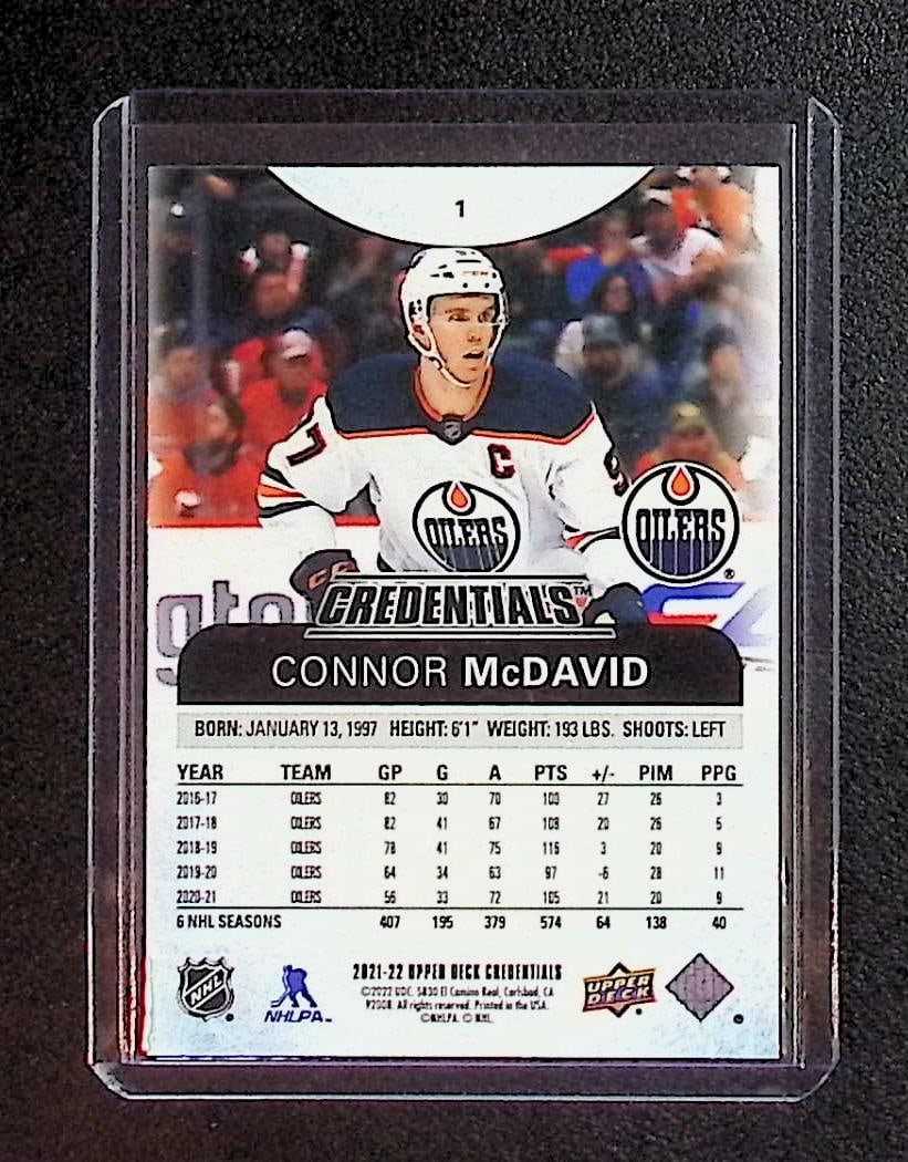 Conner McDavid Credentials 2022 Upper Deck #1 - 2