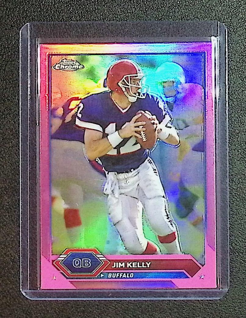 Jim Kelly Pink Refractor 2024 Topps Composite #46: Topps & Bowman Football NFL Trading Sports Cards, Sports Cards for Sale Near Me, Super Bowl & Hall of Fame Player Cards, Resurgence, Composite, SP, SSP, Valuable Auction Memorabilia Lots For Sale On