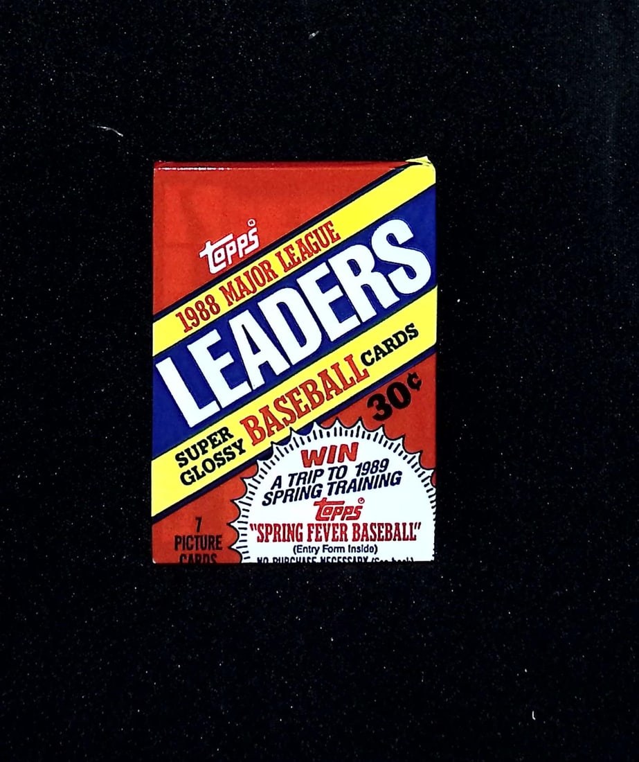 1988 Topps Major League Leaders Super Glossy Vintage Baseball Cards Retail Box Wax Pack Mini Cards (1 of 1)
