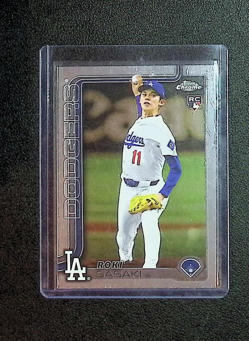 Roki Sasaki Rookie 2025 Topps Chrome #217: Topps, Bowman, & Fanatics Baseball MLB Trading & Sports Cards, Sports Cards for Sale Near Me, World Series & Hall of Fame Players Memorabilia, Refractors, X-Fractors, Numbered, SP, SSP, Valuable Aucti