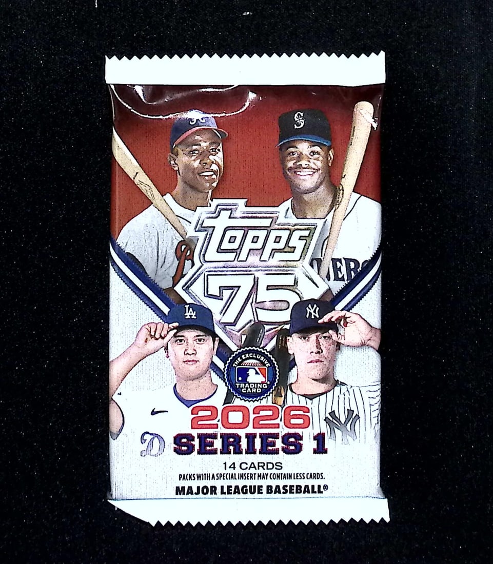 2026 Topps Series 1 Baseball 75th Anniversary MEGA BOX PACK: Factory Sealed Topps Baseball MLB Trading & Sports Cards, Rookie Cards in this set are Jack Caglianone, Speckled, SP, SSP, Variations, Autographs, Chrome, Refractors, 1976 Topps, Sports Cards for Sale