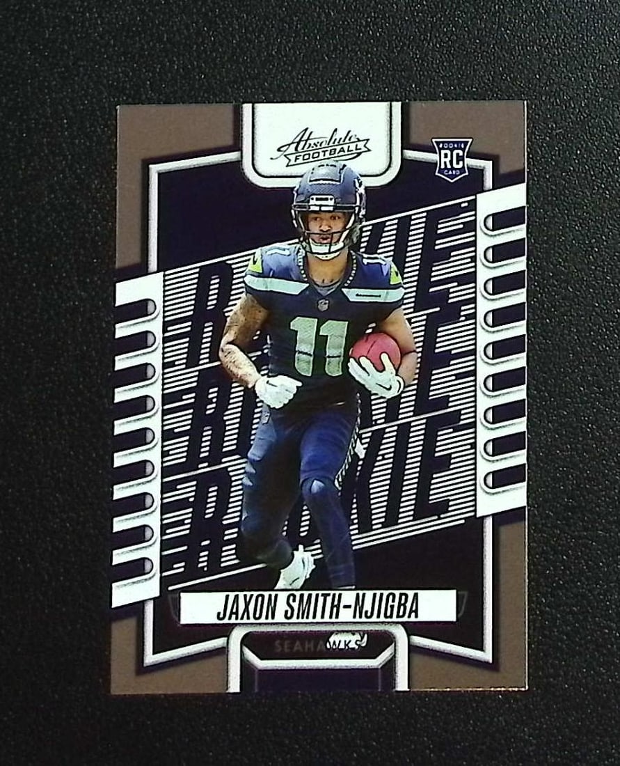 Jaxon Smith-Njigba Rookie Card 2023 Absolute #109 Seattle Seahawks: Panini, Donruss Optic, & Donruss Select, Prizm, Mosaic, Contenders, Zenith, Phoenix, Illusions, Absolute, Rookie NFL Sports Trading Cards, SP, SSP, Cards, Football Cards for Sale Near Me, Superbowl & 