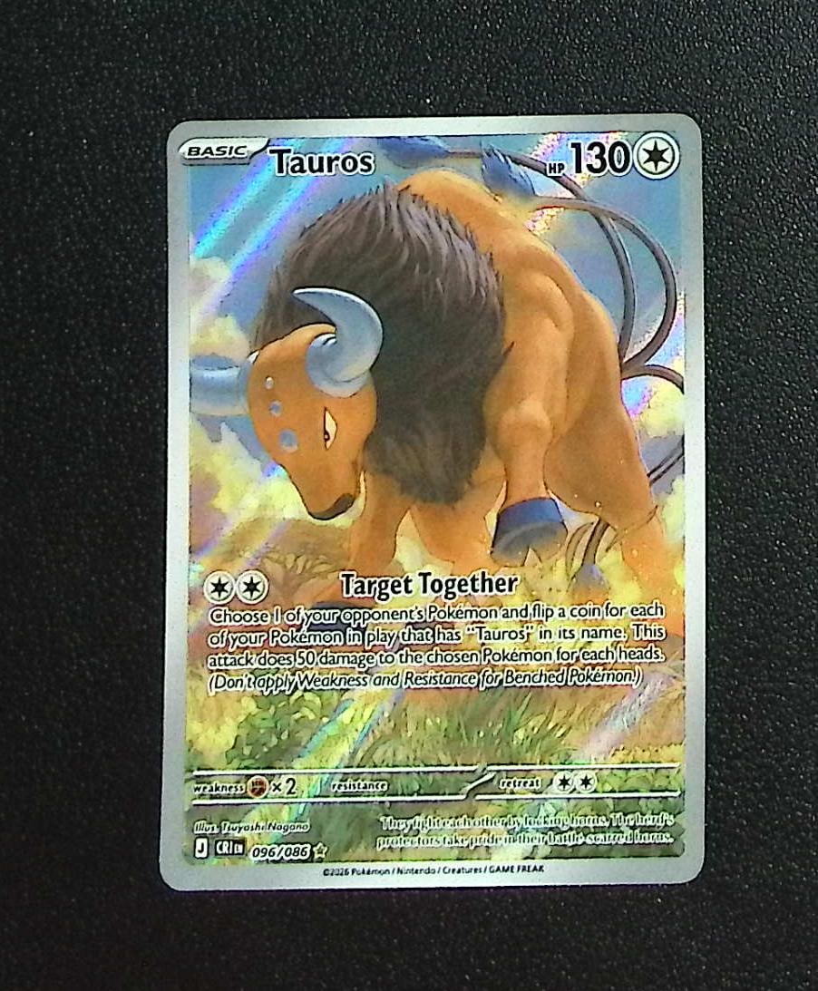 Pokemon Chaos Rising Tauros Illustration Rare #96: Pokemon Trading Card Game Cards, Charizard, Pikachu, Mewtwo, Reverse Holo, Holo Rare, Secret Rare Cards, Full Art Cards, Eevee, Ultra Rare Card, Illustration Rare, Special Illustration Rare SIR