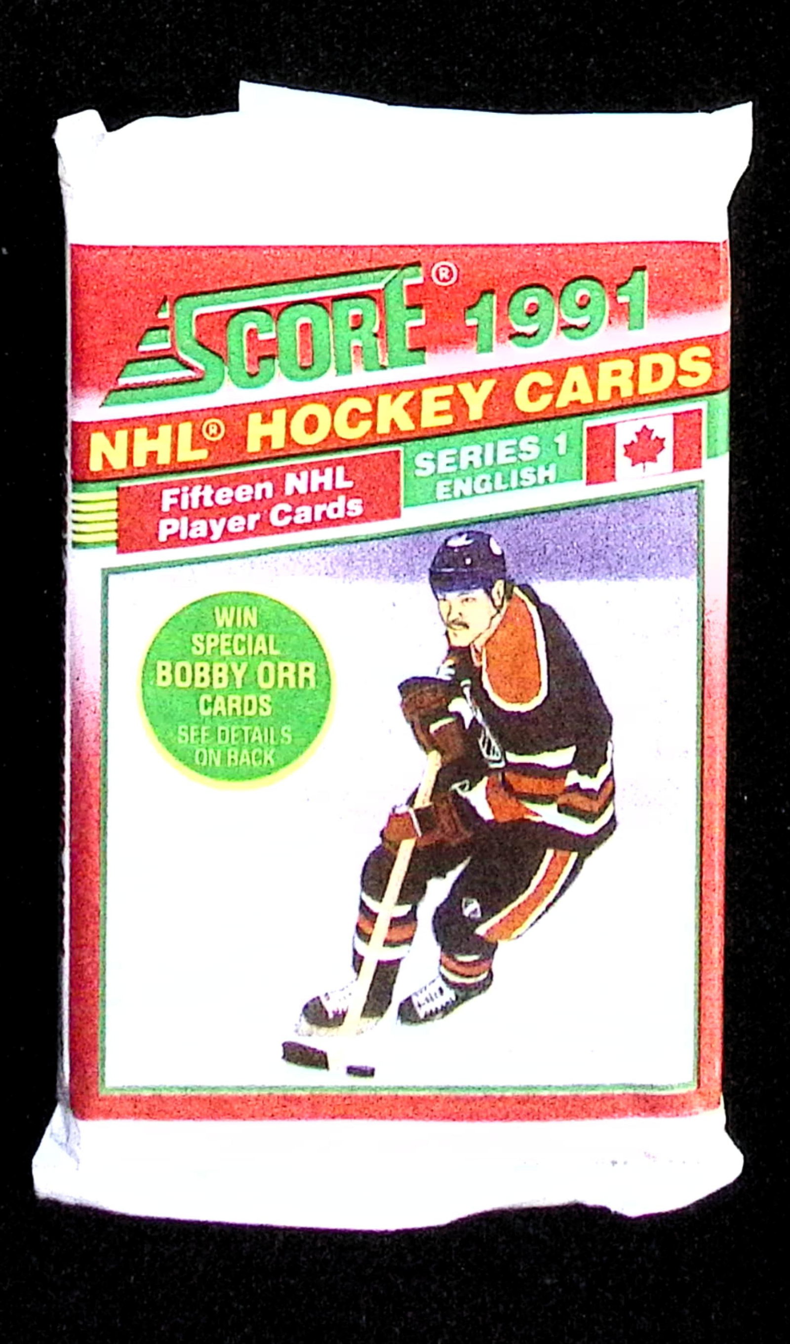 1991 Score Series 1 ENGLISH EDITION Vintage Hockey Cards Retail Box Pack Sports Cards: Score Vintage Hockey NHL Trading & Sports Cards, Brett Hull, Ray Bourque, Patrick Roy, Mario Lemieux, Wayne Gretzky, Old Sports Cards for Sale Near Me, Stanley Cup & Hall of Fame Players, Valuable Auc