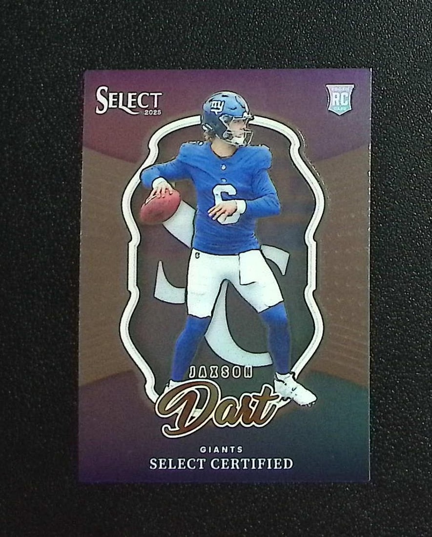 Jaxson Dart Rookie Card Select Certified 2025 Panini Select #17 New York Giants: Panini, Donruss Optic, & Donruss Select, Prizm, Mosaic, Contenders, Zenith, Phoenix, Illusions, Absolute, Rookie NFL Sports Trading Cards, SP, SSP, Cards, Football Cards for Sale Near Me, Superbowl & 