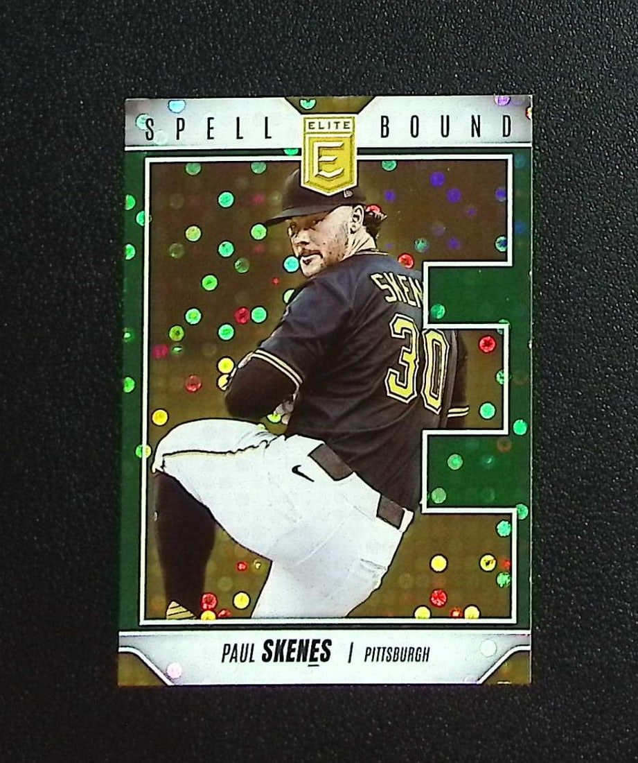 Paul Skenes Spellbound 'E' Green Disco 2026 Donruss Elite #12 Pittsburgh Pirates: Panini, Donruss, & Donruss Optic Baseball MLB Trading & Sports Cards, Sports Cards for Sale Near Me, Prizm, Mosaic, Select, SP, SSP, Auction Memorabilia Lots for Sale On Line, World Series & Hall of F