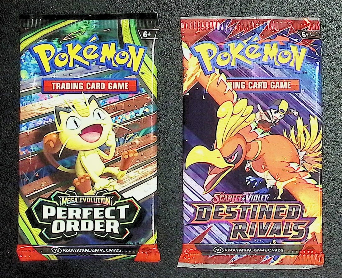 2 COUNT: 1 - 2025 Pokemon Destined Rivals Booster Pack & 1 - 2025 Perfect Order Booster Pack (1 of 1)