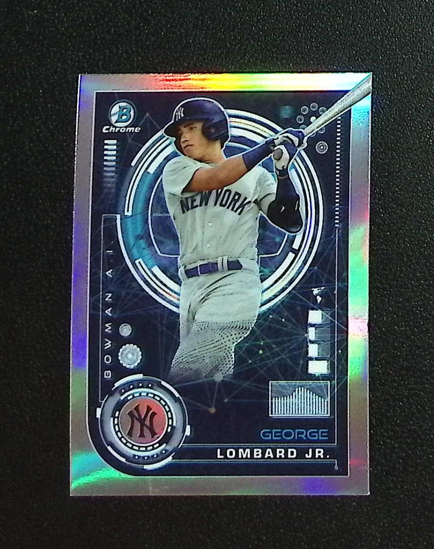 George Lombard Jr. AI Refractor 2024 Bowman Chrome #BAI-19 New York Yankees: Topps, Bowman, & Fanatics Baseball MLB Trading & Sports Cards, Sports Cards for Sale Near Me, World Series & Hall of Fame Players Memorabilia, Refractors, X-Fractors, Numbered, SP, SSP, Valuable Aucti
