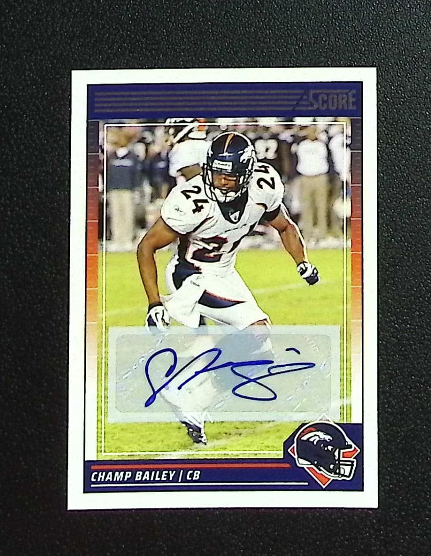 Champ Bailey Auto 2024 Panini Score #90 Denver Broncos: Panini, Donruss Optic, & Donruss Select, Prizm, Mosaic, Contenders, Zenith, Phoenix, Illusions, Absolute, Rookie NFL Sports Trading Cards, SP, SSP, Cards, Football Cards for Sale Near Me, Superbowl & 