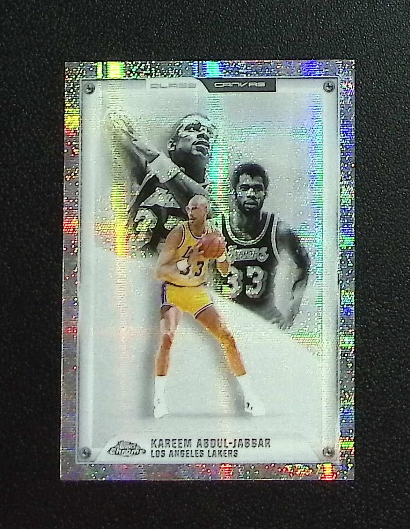 Kareem Abdul-Jabbar Glass Canvas SSP Case Hit 2025-26 Topps Chrome Update #GC-17: Topps & Bowman Basketball NBA Trading & Sports Cards, Sports Cards for Sale Near Me, Chrome, Refractor, SP, SSP, Valuable Auction Memorabilia Lots Sold On Line, NBA Championship & Hall of Fame Player 