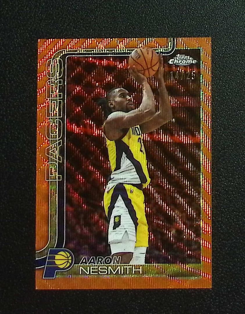 Aaron Nesmith Orange Wave Refractor /25 2025-26 Topps Chrome Update #134: Topps & Bowman Basketball NBA Trading & Sports Cards, Sports Cards for Sale Near Me, Chrome, Refractor, SP, SSP, Valuable Auction Memorabilia Lots Sold On Line, NBA Championship & Hall of Fame Player 