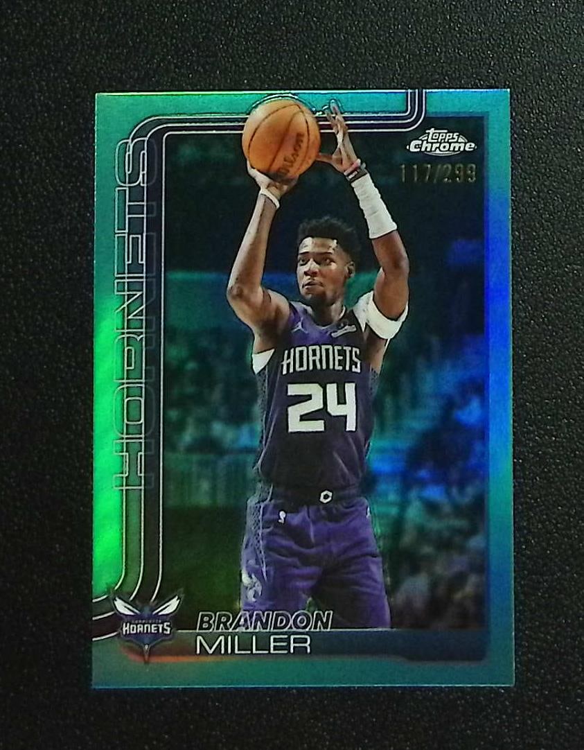 Brandon Miller Teal Refractor /299 2025-26 Topps Chrome Update #86 Charlotte Hornets: Topps & Bowman Basketball NBA Trading & Sports Cards, Sports Cards for Sale Near Me, Chrome, Refractor, SP, SSP, Valuable Auction Memorabilia Lots Sold On Line, NBA Championship & Hall of Fame Player 