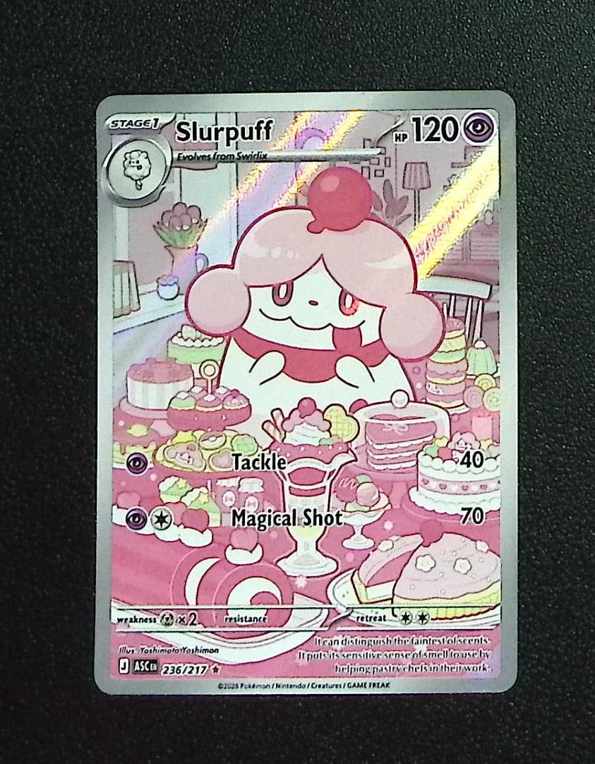 Pokemon Ascended Heroes Slurpuff Illustration Rare #236: Pokemon Trading Card Game Cards, Charizard, Pikachu, Mewtwo, Reverse Holo, Holo Rare, Secret Rare Cards, Full Art Cards, Eevee, Ultra Rare Card, Illustration Rare, Special Illustration Rare SIR