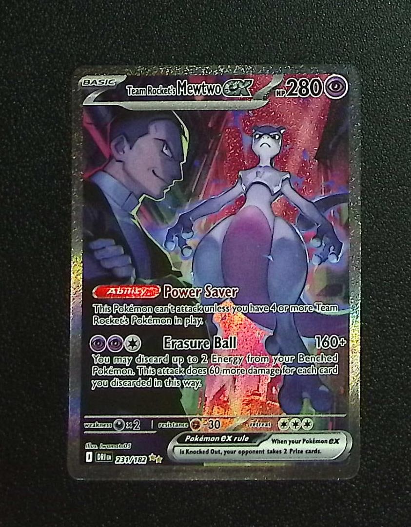 Pokemon Destined Rivals Team Rocket's Mewtwo Ex Special Illustration Rare #231: Pokemon Trading Card Game Cards, Charizard, Pikachu, Mewtwo, Reverse Holo, Holo Rare, Secret Rare Cards, Full Art Cards, Eevee, Ultra Rare Card, Illustration Rare, Special Illustration Rare SIR