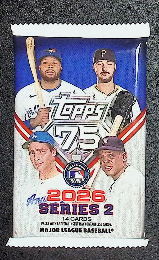 2026 Topps Series 2 Baseball 75th Anniversary MEGA BOX PACK: Factory Sealed Topps Baseball MLB Trading & Sports Cards, Rookie Cards in this set are Jack Caglianone, Speckled, SP, SSP, Variations, Autographs, Chrome, Refractors, 1976 Topps, Sports Cards for Sale